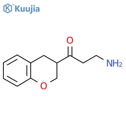 3-amino-1-(3,4-dihydro-2H-1-benzopyran-3-yl)propan-1-one structure