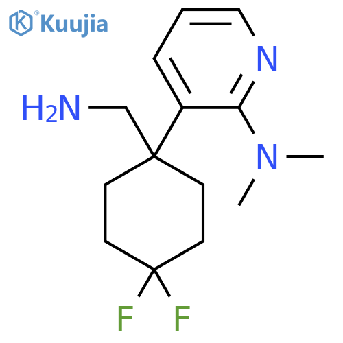 3-1-(aminomethyl)-4,4-difluorocyclohexyl-N,N-dimethylpyridin-2-amine structure