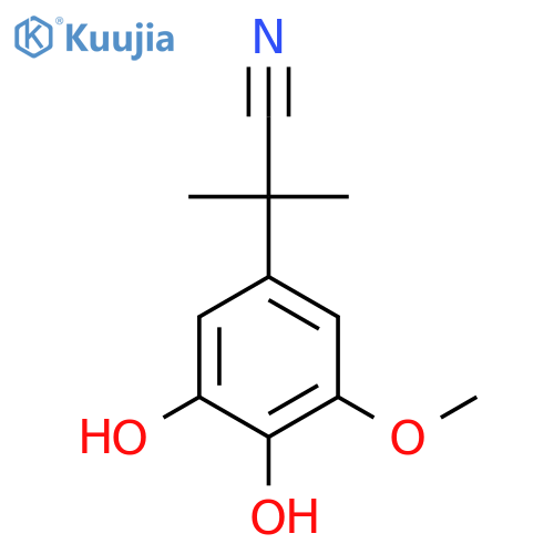 2-(3,4-dihydroxy-5-methoxyphenyl)-2-methylpropanenitrile structure