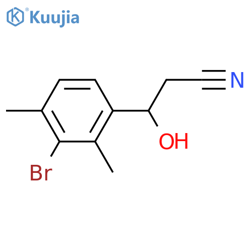 3-(3-bromo-2,4-dimethylphenyl)-3-hydroxypropanenitrile structure