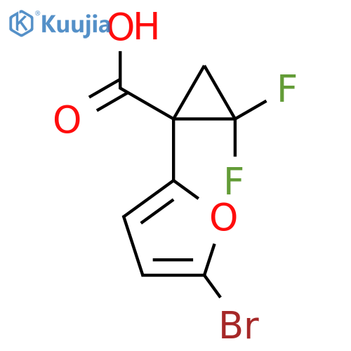 1-(5-bromofuran-2-yl)-2,2-difluorocyclopropane-1-carboxylic acid structure