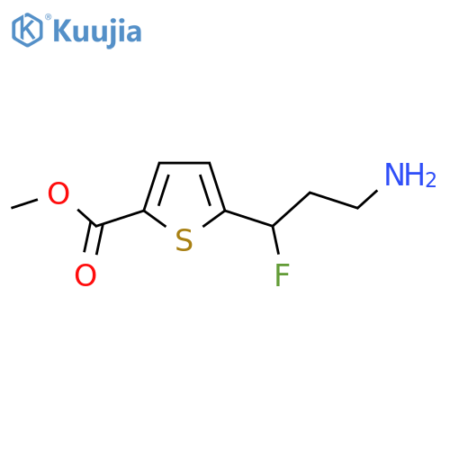 methyl 5-(3-amino-1-fluoropropyl)thiophene-2-carboxylate structure