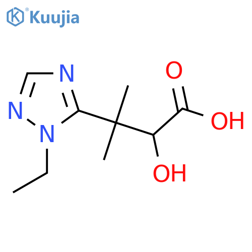 3-(1-ethyl-1H-1,2,4-triazol-5-yl)-2-hydroxy-3-methylbutanoic acid structure