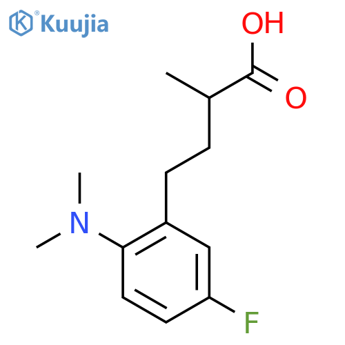 4-2-(dimethylamino)-5-fluorophenyl-2-methylbutanoic acid structure