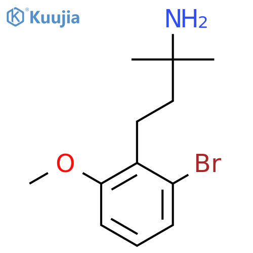 4-(2-bromo-6-methoxyphenyl)-2-methylbutan-2-amine structure