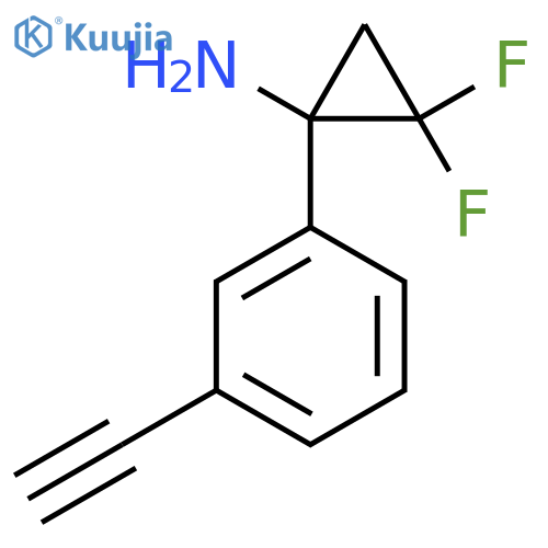 1-(3-ethynylphenyl)-2,2-difluorocyclopropan-1-amine structure
