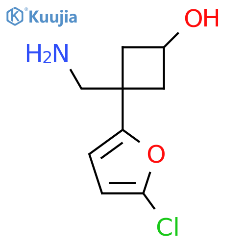3-(aminomethyl)-3-(5-chlorofuran-2-yl)cyclobutan-1-ol structure