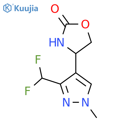 4-3-(difluoromethyl)-1-methyl-1H-pyrazol-4-yl-1,3-oxazolidin-2-one structure