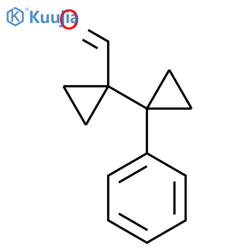 1-(1-phenylcyclopropyl)cyclopropane-1-carbaldehyde structure