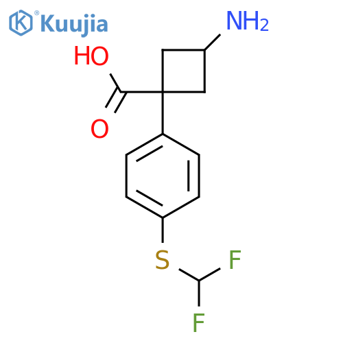 3-amino-1-{4-(difluoromethyl)sulfanylphenyl}cyclobutane-1-carboxylic acid structure