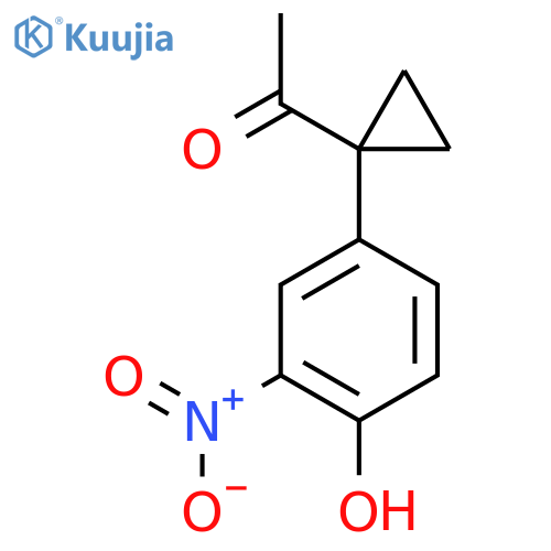 1-1-(4-hydroxy-3-nitrophenyl)cyclopropylethan-1-one structure