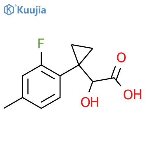 2-1-(2-fluoro-4-methylphenyl)cyclopropyl-2-hydroxyacetic acid structure