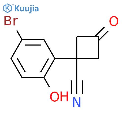 1-(5-bromo-2-hydroxyphenyl)-3-oxocyclobutane-1-carbonitrile structure