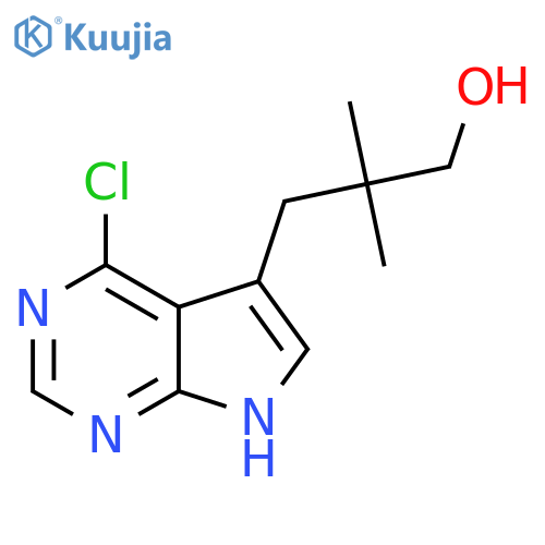 3-{4-chloro-7H-pyrrolo2,3-dpyrimidin-5-yl}-2,2-dimethylpropan-1-ol structure