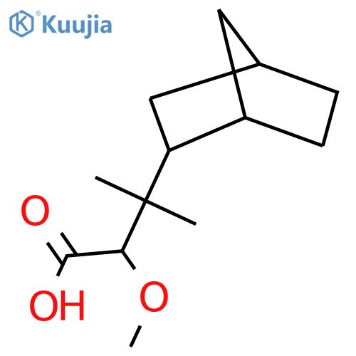 3-{bicyclo2.2.1heptan-2-yl}-2-methoxy-3-methylbutanoic acid structure