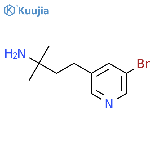 4-(5-bromopyridin-3-yl)-2-methylbutan-2-amine structure