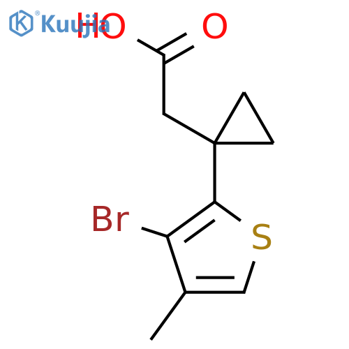 2-1-(3-bromo-4-methylthiophen-2-yl)cyclopropylacetic acid structure
