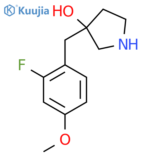 3-(2-fluoro-4-methoxyphenyl)methylpyrrolidin-3-ol structure