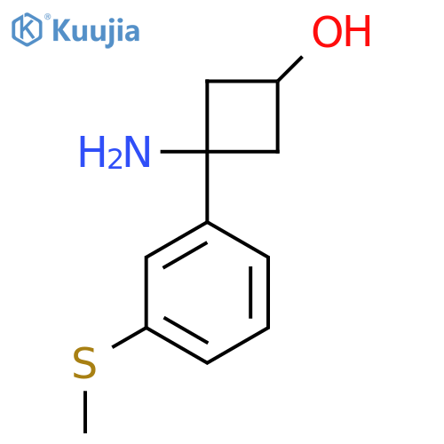 3-amino-3-3-(methylsulfanyl)phenylcyclobutan-1-ol structure