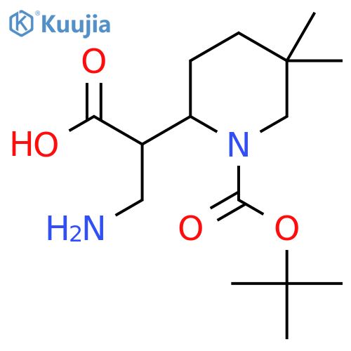 3-amino-2-{1-(tert-butoxy)carbonyl-5,5-dimethylpiperidin-2-yl}propanoic acid structure