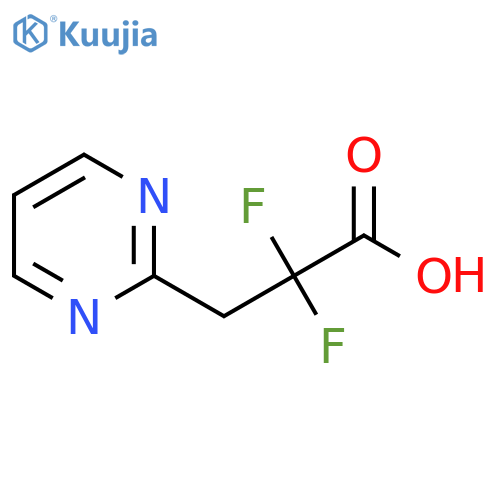 2,2-difluoro-3-(pyrimidin-2-yl)propanoic acid structure
