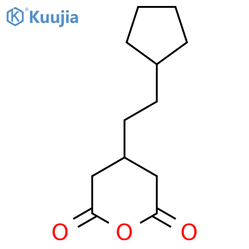 4-(2-cyclopentylethyl)oxane-2,6-dione structure