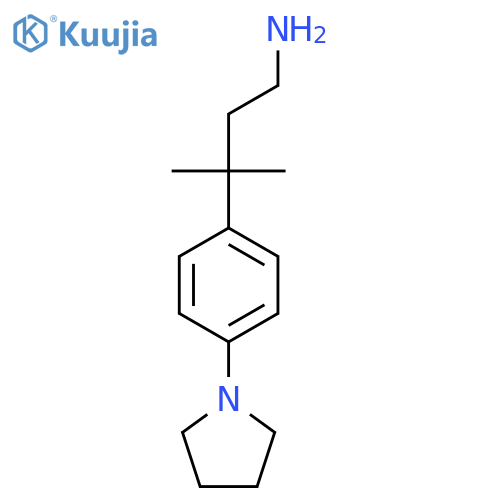 3-methyl-3-4-(pyrrolidin-1-yl)phenylbutan-1-amine structure