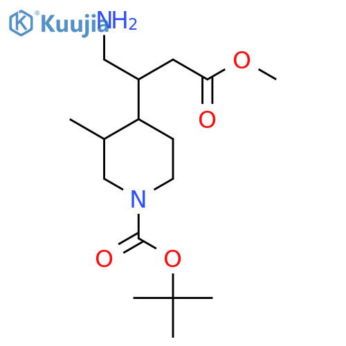 tert-butyl 4-(1-amino-4-methoxy-4-oxobutan-2-yl)-3-methylpiperidine-1-carboxylate structure