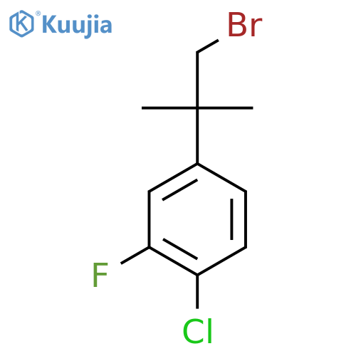 4-(1-bromo-2-methylpropan-2-yl)-1-chloro-2-fluorobenzene structure
