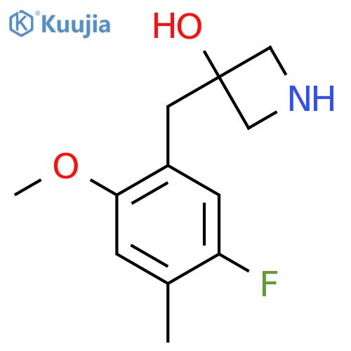 3-(5-fluoro-2-methoxy-4-methylphenyl)methylazetidin-3-ol structure