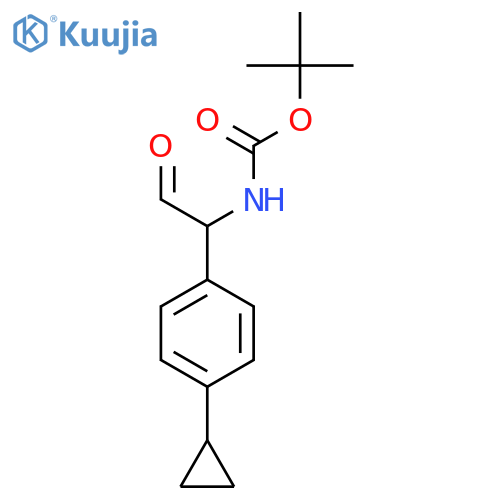 tert-butyl N-1-(4-cyclopropylphenyl)-2-oxoethylcarbamate structure