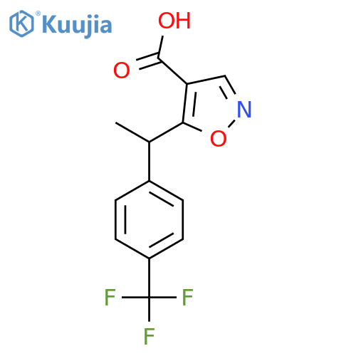 5-{1-4-(trifluoromethyl)phenylethyl}-1,2-oxazole-4-carboxylic acid structure