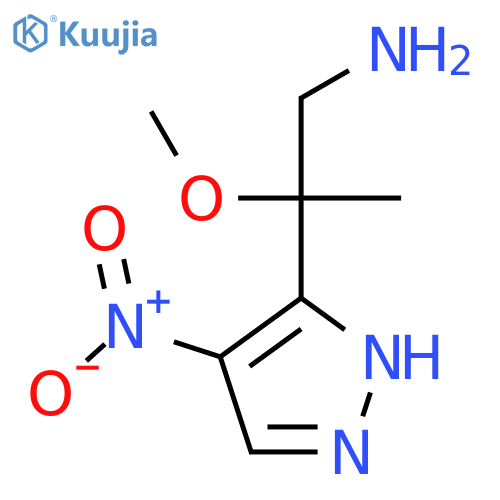 2-methoxy-2-(4-nitro-1H-pyrazol-3-yl)propan-1-amine structure