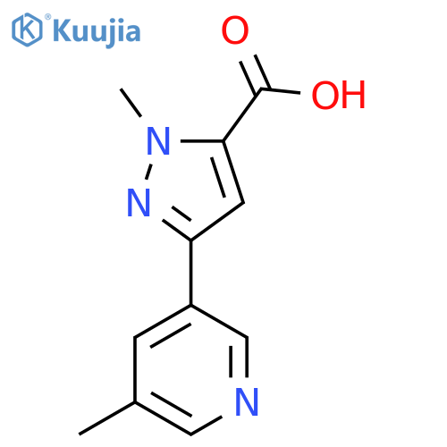 1-methyl-3-(5-methylpyridin-3-yl)-1H-pyrazole-5-carboxylic acid structure