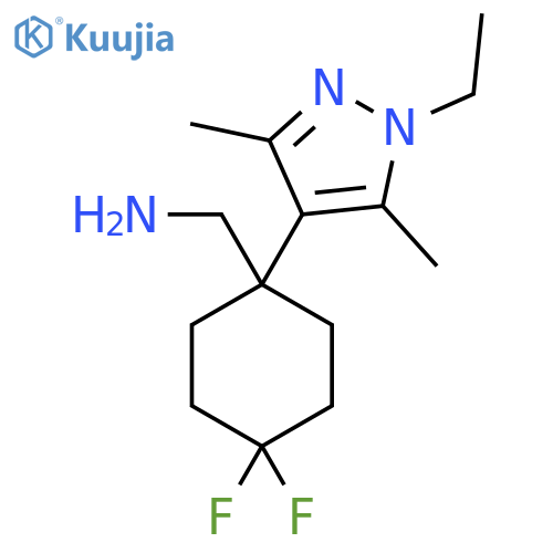 1-(1-ethyl-3,5-dimethyl-1H-pyrazol-4-yl)-4,4-difluorocyclohexylmethanamine structure
