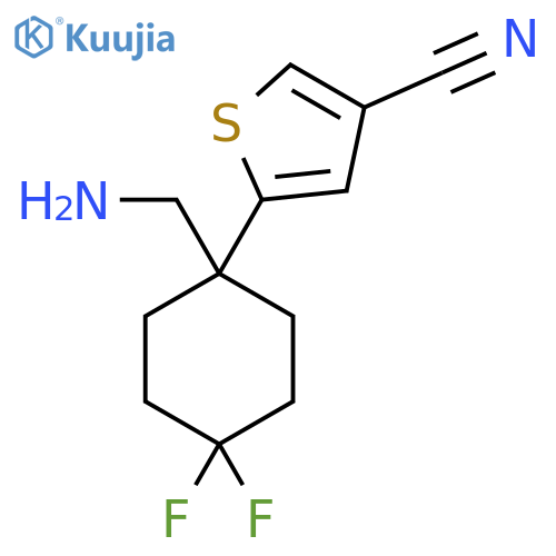 5-1-(aminomethyl)-4,4-difluorocyclohexylthiophene-3-carbonitrile structure