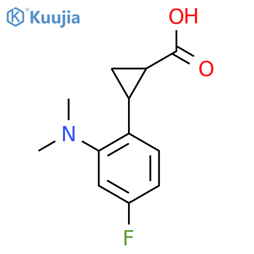 2-2-(dimethylamino)-4-fluorophenylcyclopropane-1-carboxylic acid structure