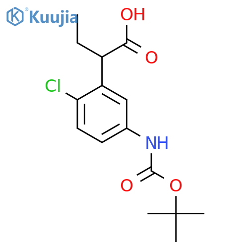 2-(5-{(tert-butoxy)carbonylamino}-2-chlorophenyl)butanoic acid structure