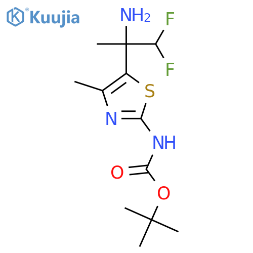 tert-butyl N-5-(2-amino-1,1-difluoropropan-2-yl)-4-methyl-1,3-thiazol-2-ylcarbamate structure