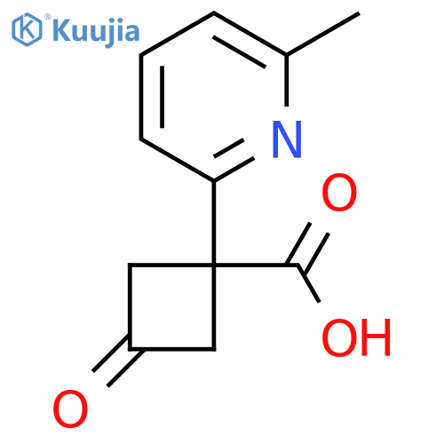 1-(6-methylpyridin-2-yl)-3-oxocyclobutane-1-carboxylic acid structure