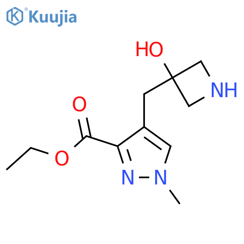 ethyl 4-(3-hydroxyazetidin-3-yl)methyl-1-methyl-1H-pyrazole-3-carboxylate structure