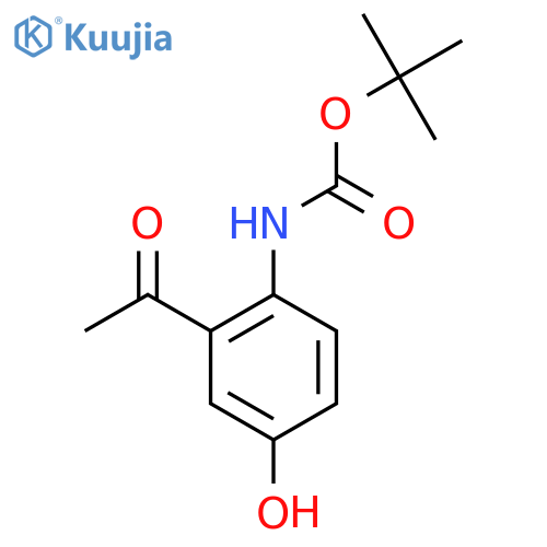 tert-butyl N-(2-acetyl-4-hydroxyphenyl)carbamate structure