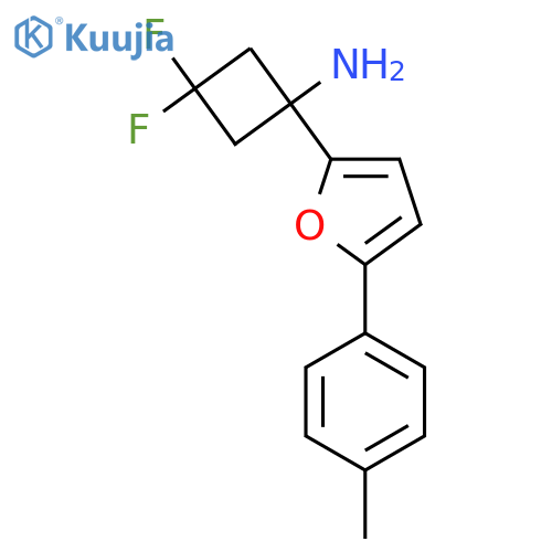 3,3-difluoro-1-5-(4-methylphenyl)furan-2-ylcyclobutan-1-amine structure