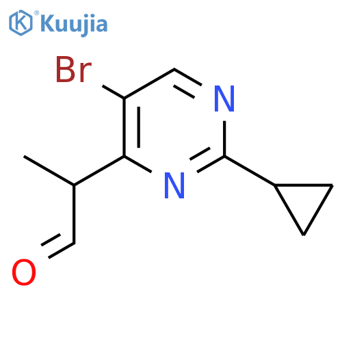 2-(5-bromo-2-cyclopropylpyrimidin-4-yl)propanal structure