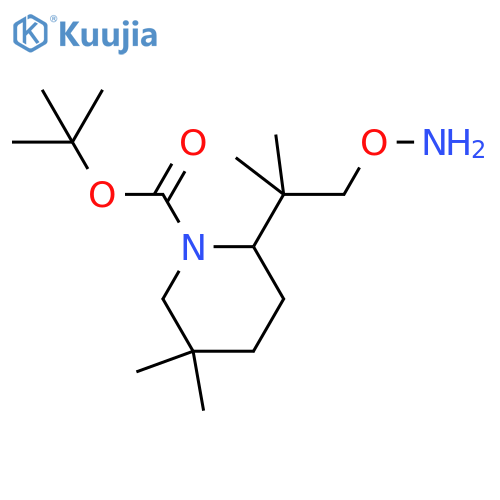 tert-butyl 2-1-(aminooxy)-2-methylpropan-2-yl-5,5-dimethylpiperidine-1-carboxylate structure