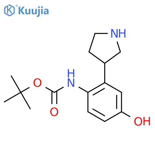tert-butyl N-4-hydroxy-2-(pyrrolidin-3-yl)phenylcarbamate structure