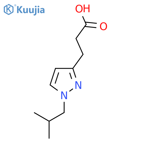 3-1-(2-methylpropyl)-1H-pyrazol-3-ylpropanoic acid structure