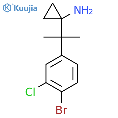 1-2-(4-bromo-3-chlorophenyl)propan-2-ylcyclopropan-1-amine structure