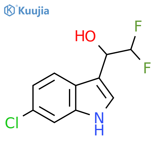 1-(6-chloro-1H-indol-3-yl)-2,2-difluoroethan-1-ol structure