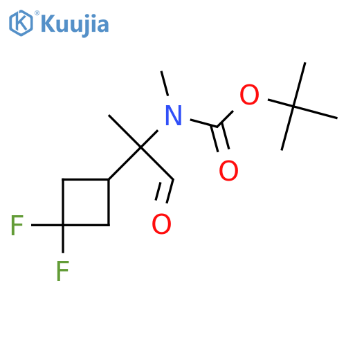 tert-butyl N-2-(3,3-difluorocyclobutyl)-1-oxopropan-2-yl-N-methylcarbamate structure
